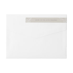 Beige Leaf Motif Thanksgiving Return Address Wrap Around Label