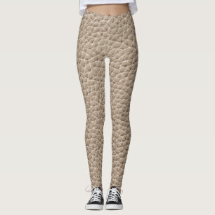 Beige leather texture, seamless background. leggings