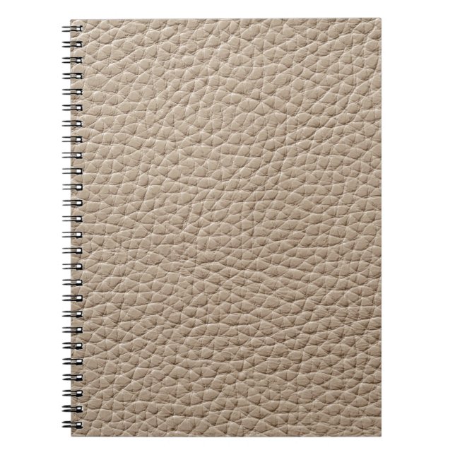 Beige leather texture, seamless background. notebook (Front)