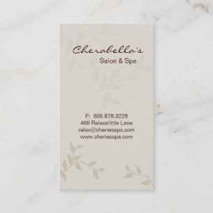 Beige Leaves Salon & Spa Manicure Business Card V