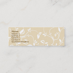 Beige Leaves - Skinny Mini Business Card