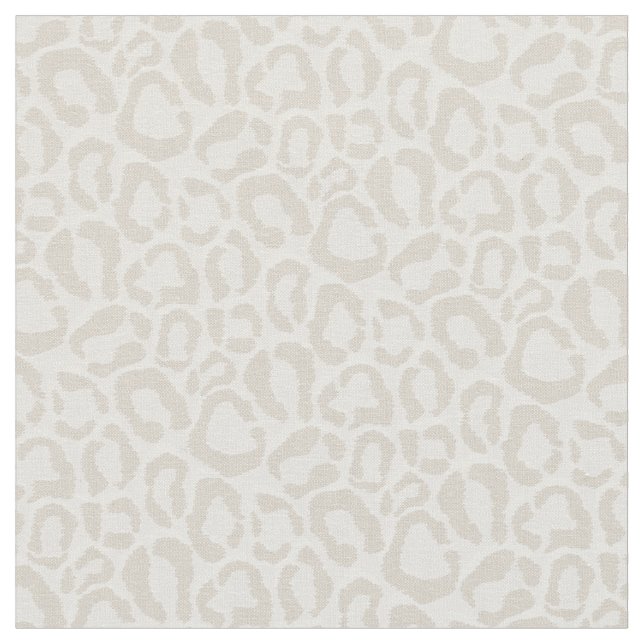 Beige Leopard Animal Print Fabric (Close Up)