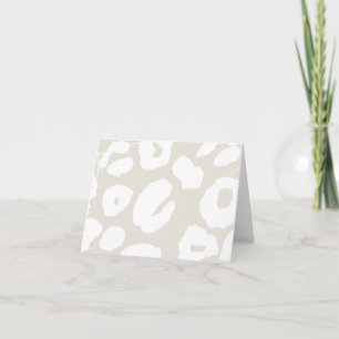 Beige Leopard Print Aesthetic Note Card