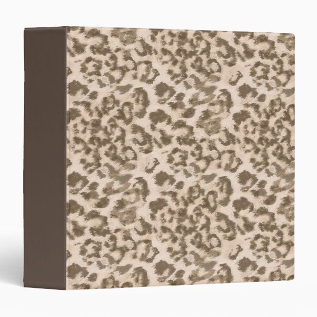 Beige leopard print .  binder (Front/Spine)