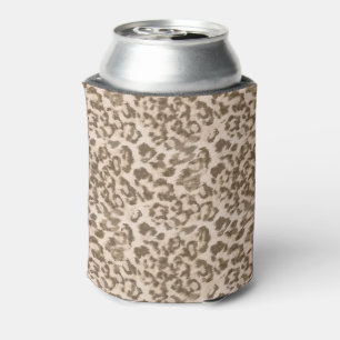 Beige leopard print .  can cooler