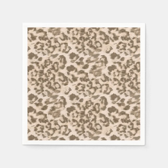 Beige leopard print . napkin (Front)