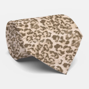 Beige leopard print . tie