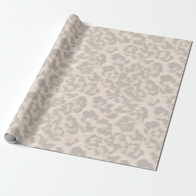 Beige leopard print. wrapping paper (Unrolled)