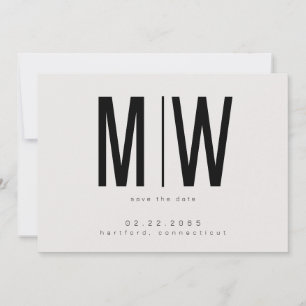 Beige Lg. Monogram Wedding Save the Date