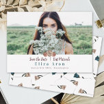 Beige Light Mauve Roses Bat Mitzvah Save the Date Advice Card<br><div class="desc">Elegant teal,  burgundy script writing with beige and blush mauve garden roses is a perfect design for your Bat Mitzvah Save the Date Cards. Transfer this floral design to another card. Easily upload your own photo. Versatile for mauve,  blush,  beige,  teal colour palettes.</div>