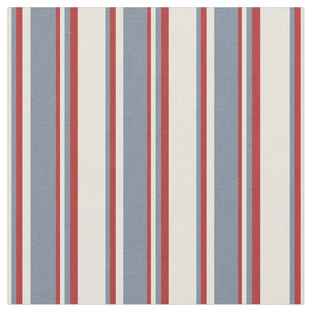 Beige, Light Slate Grey, and Red Coloured Pattern Fabric (Close Up)