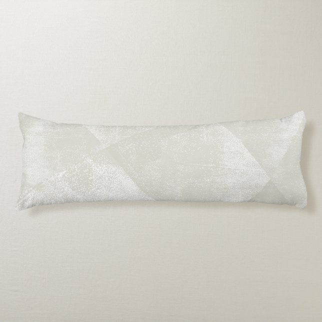Beige/Light WarmGray Minimal Geometric Ink Texture Body Pillow (Front)