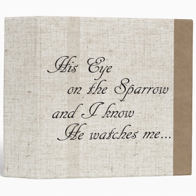 Beige Linen Bible Avery Binder (Front/Spine)