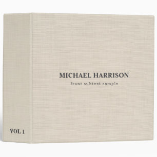 Beige Linen Creme Simple Elegant Professional Binder