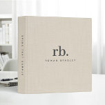 Beige Linen Creme Texture Simple Elegant Monogram Binder<br><div class="desc">Beige Linen Creme Texture Simple Elegant Monogram</div>
