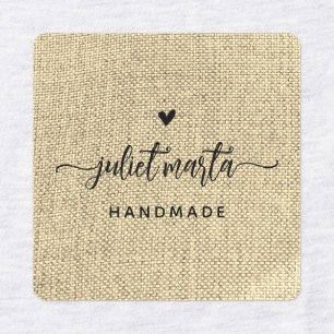 Beige linen Custom Iron on Label for crafter