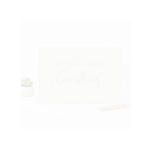 Beige Linen Gold Guestbook Script Typography