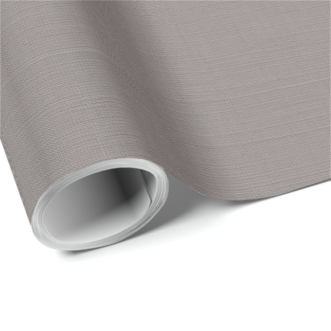 Beige Linen Iron Texture Simple Elegant Monogram Wrapping Paper (Roll Corner)