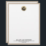 Beige Linen Legal Letterhead<br><div class="desc">Present your legal documents with utmost professionalism using this exquisite beige linen print trim letterhead. Crafted with attention to detail, this customizable letterhead is perfect for law firms, attorneys, and legal professionals seeking a sophisticated and elegant design. The beige linen print trim adds a touch of refinement, while the gold...</div>