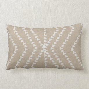 Beige Linen Look White  Arrows Pillow