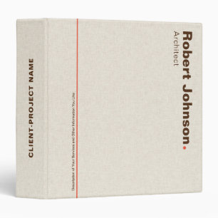 Beige Linen Print Architect Presentation Binder