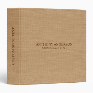 Beige Linen Texture brown Typography Binder