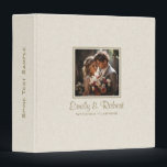 Beige Linen Texture Custom Wedding Photo Binder<br><div class="desc">Classy beige linen texture look with a custom wedding photo,  a personalized wedding planner binder template,  you can easily customize with your photo and text.</div>