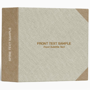 Beige linen texture image brown accents binder