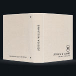 Beige linen texture minimalistic grey typography binder<br><div class="desc">Light beige linen texture image with simple,  minimalistic dark grey customizable typography.</div>