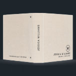 Beige linen texture minimalistic grey typography binder<br><div class="desc">Light beige linen texture image with simple,  minimalistic dark grey customizable typography.</div>