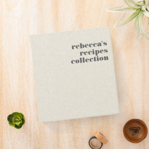 Beige linen Texture Retro Grey Typography Binder