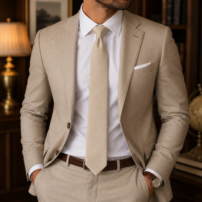 Beige Linen Tie (Creator Uploaded)