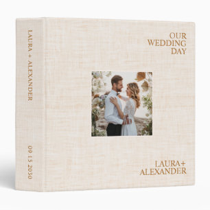 Beige Linen Wedding Photo Album Personalized Photo Binder