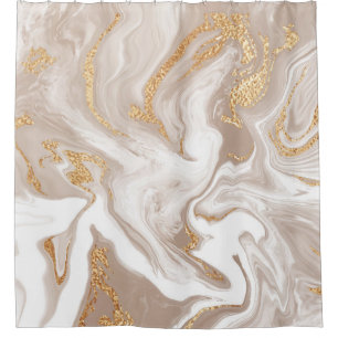 Beige liquid marble, gold line art.