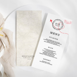 Beige Map Destination Wedding Menu