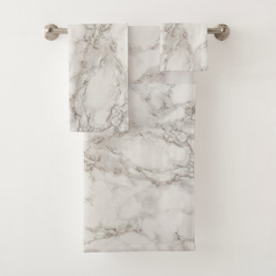 Beige marble bath towel set