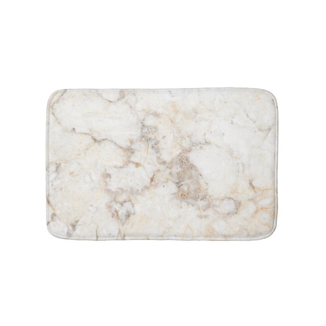 Beige Marble Stone With White Bath Mat (Front)