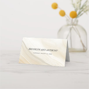 Beige Marble Texture Place Card