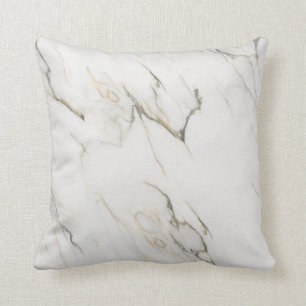 Beige Marble With Grey Grain Throw Pillow
