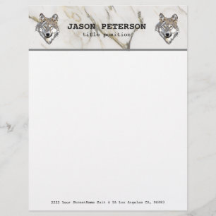 Beige Marbled And Wolf Letterhead