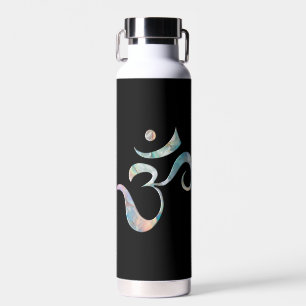 Beige Marbled Om Water Bottle