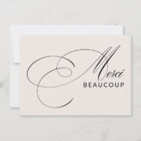 Beige Merci Beaucoup Élégant Calligraphie Merci