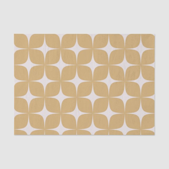 Beige Mid Century Modern Elegant Boho Geometric  Tissue Paper (Front)