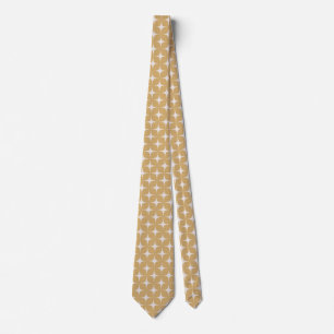 Beige Mid Century Modern Geometric Vintage Style Tie