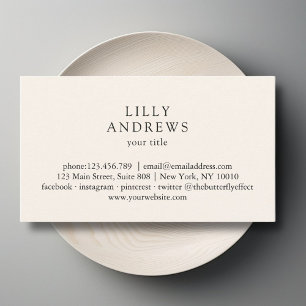 Beige Minimal Business Card Business Card