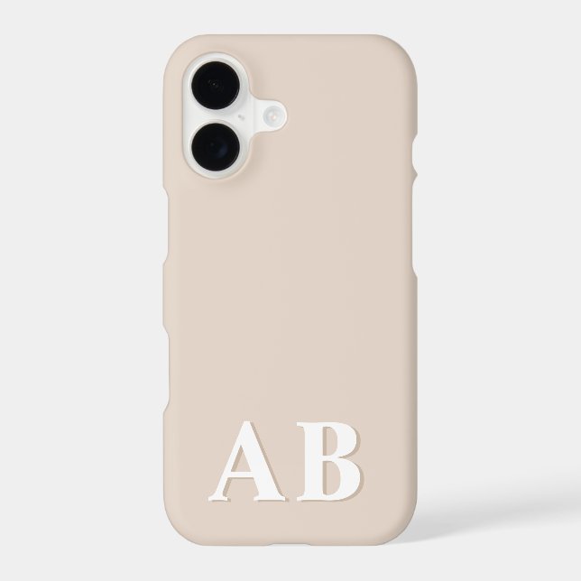 Beige Minimal Modern Initial Monogram (Back)