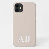 Beige Minimal Modern Initial Monogram