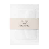 Beige Minimal Modern Wedding Invitation Belly Band