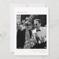 Beige Minimalist Elegant Photo Save the date