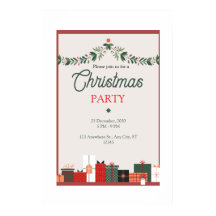 Beige Minimalist Elegant Simple Christmas Party